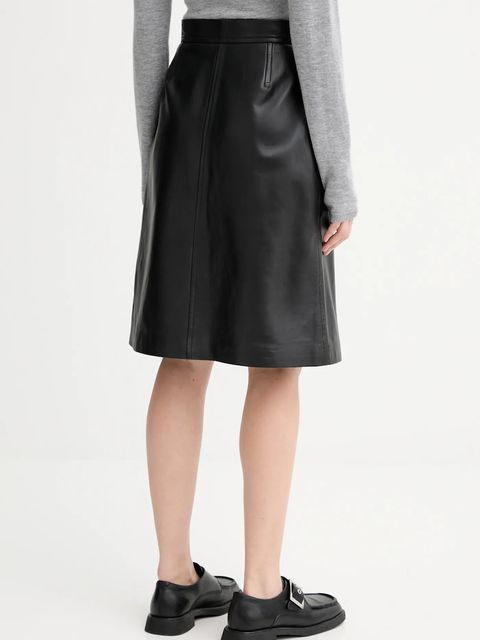 MUNTHE spódnica skórzana LOCUS kolor czarny mini prosta 253123325303 - zdjęcie produktu nr 2