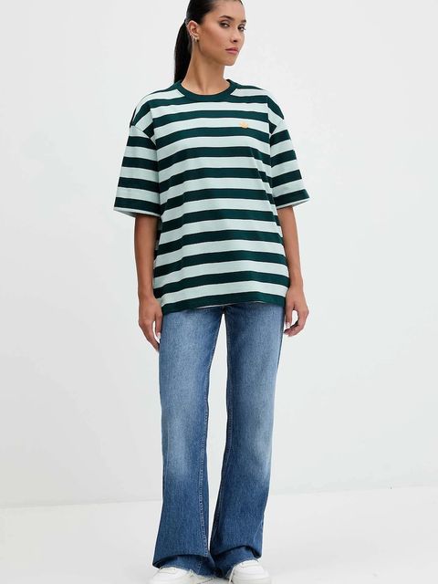 adidas Originals t-shirt Striped Ss Tee damski kolor zielony KF2322 - zdjęcie produktu nr 2