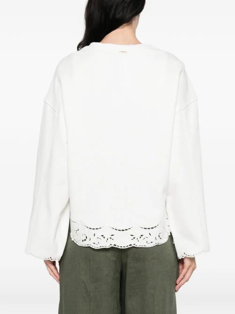 TWINSET eembroidered-detail sweatshirt - White