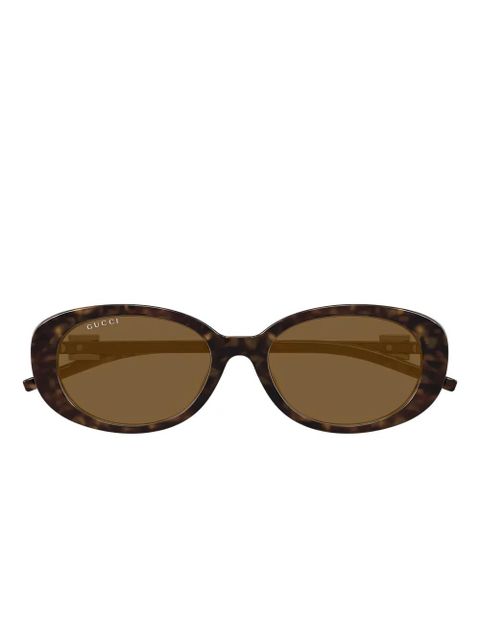 Gucci Eyewear oval-frame sunglasses - Brown - zdjęcie produktu nr 1