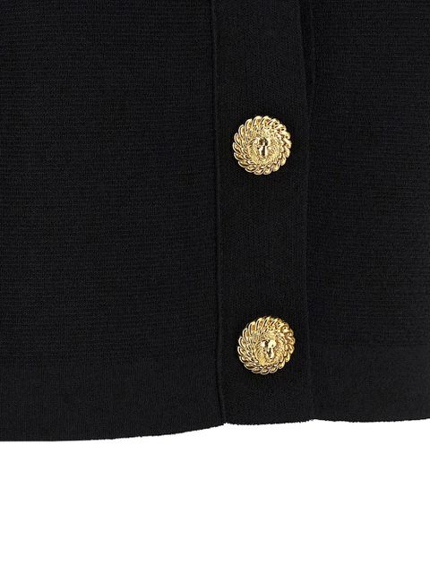 Balmain padded-shoulders cardigan - Black