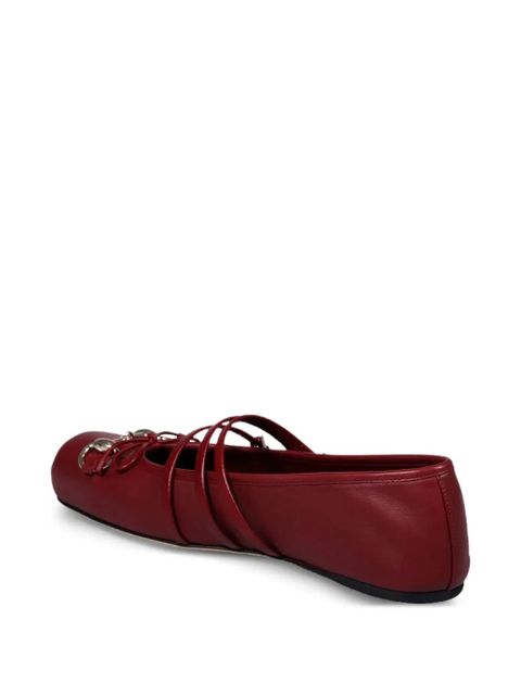 Gucci Horsebit bow-detail leather ballet flats - Red - zdjęcie produktu nr 2