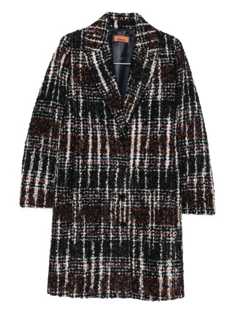 Missoni plaid single-breasted coat - Black