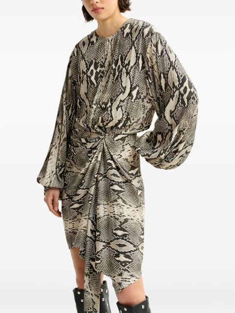 Essentiel Antwerp balloon-sleeve draped asymmetric dress - Grey