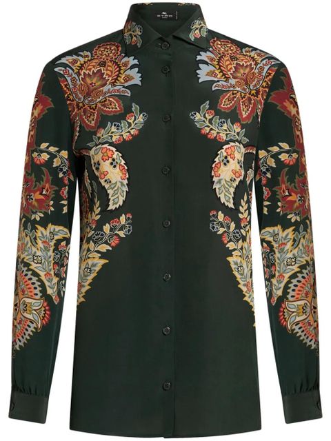ETRO paisley-print silk shirt - Green - zdjęcie produktu nr 1