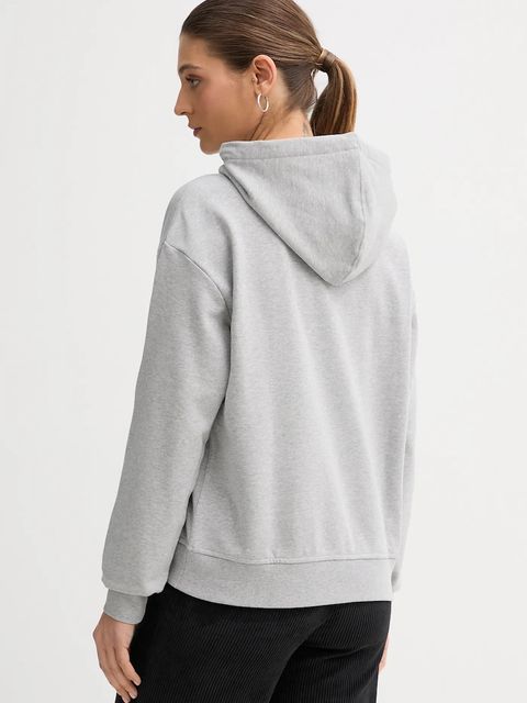 Calvin Klein Jeans bluza damska kolor szary z kapturem gładka LV047E221G