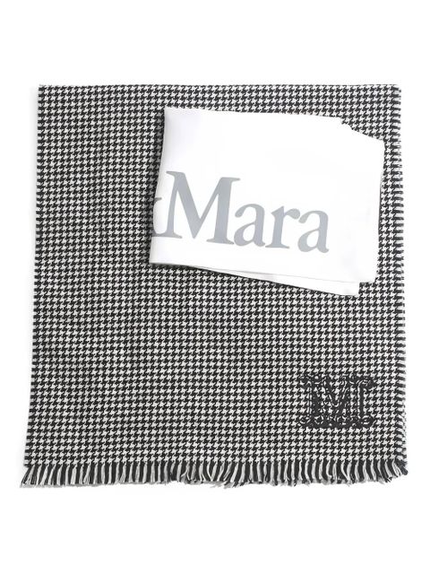 Max Mara houndstooth fringed scarf - Black