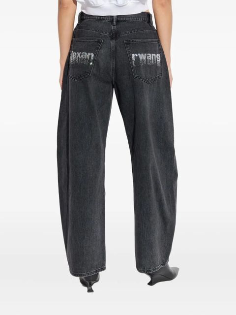 Alexander Wang rhinestone-embellished cotton jeans - Grey