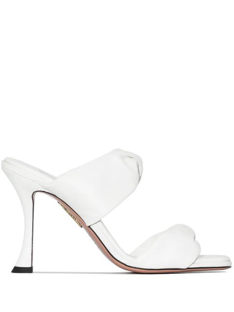 Aquazzura Twist 95mm leather sandals - White - zdjęcie produktu nr 1