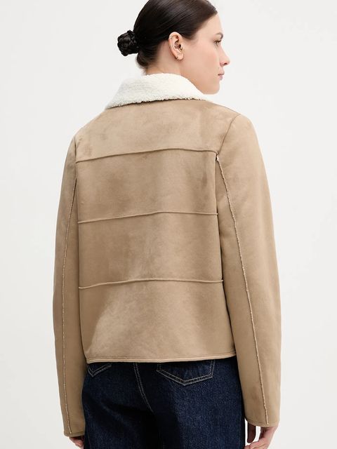 United Colors of Benetton kurtka kolor beżowy przejściowa 2W8EDN08Q