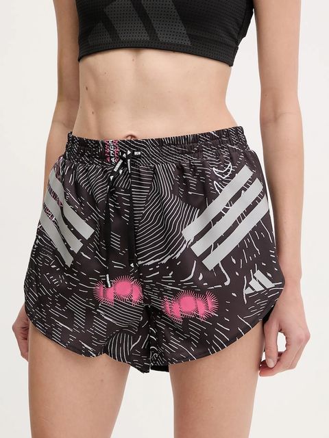 adidas Performance szorty do biegania kolor czarny wzorzyste high waist JC7389 - zdjęcie produktu nr 1
