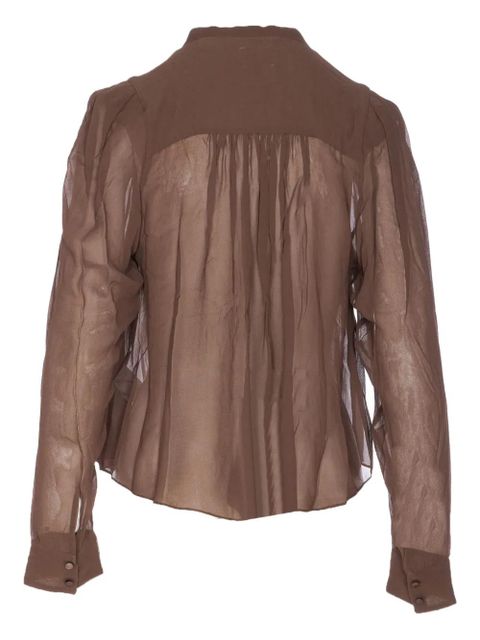 MARANT ÉTOILE button-front sheer shirt - Brown