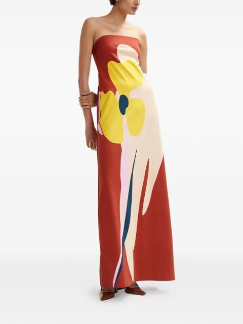 Essentiel Antwerp Jannick floral-print strapless maxi dress - Brown - zdjęcie produktu nr 2