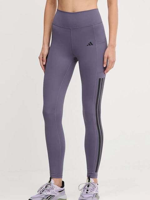 adidas Performance legginsy treningowe Opt 3S damskie kolor fioletowy z nadrukiem JX7322 - zdjęcie produktu nr 1