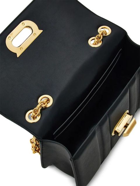 Ferragamo Gancini plaque leather shoulder bag - Black