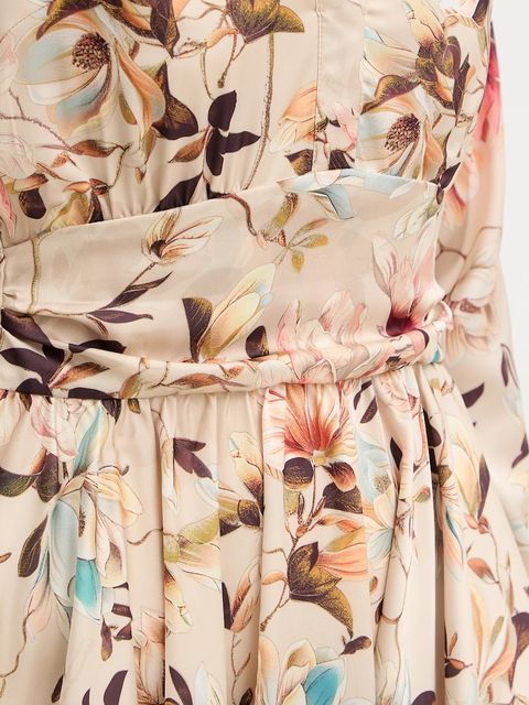 Guess sukienka CONCETTA kolor beżowy mini rozkloszowana W5YK00 WF1T2