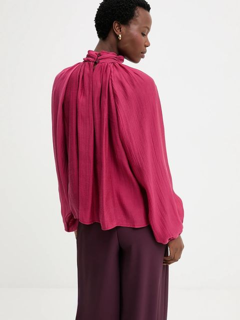 Answear.LAB bluzka damska kolor bordowy gładka