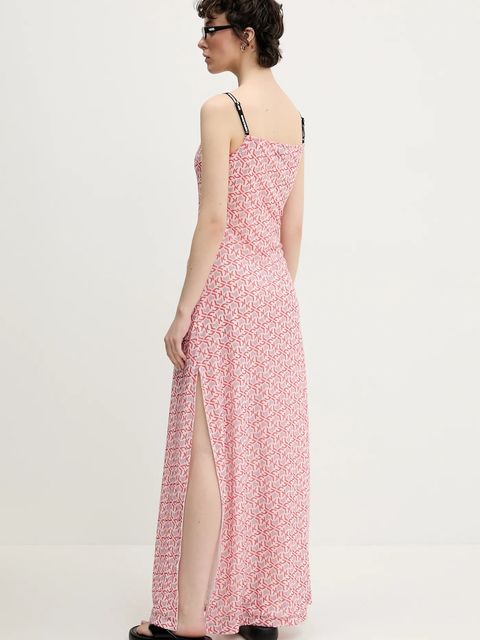 Karl Lagerfeld Jeans sukienka kolor różowy maxi rozkloszowana A2W13029 - zdjęcie produktu nr 2