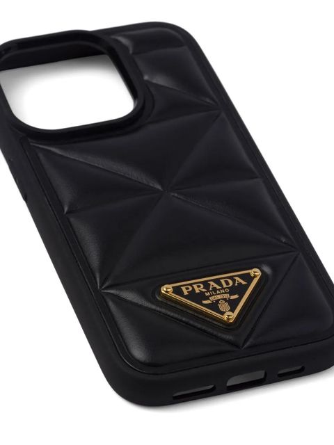 Prada iPhone 14 Pro padded-design case - Black
