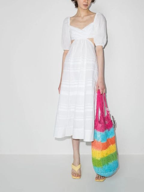 STAUD cut-out tiered midi dress - White - zdjęcie produktu nr 2