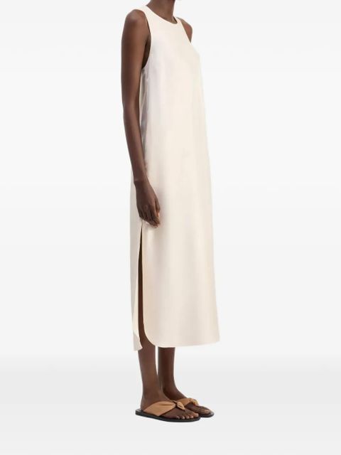 LouLou de Saison Paloma twisted back midi dress - Neutrals