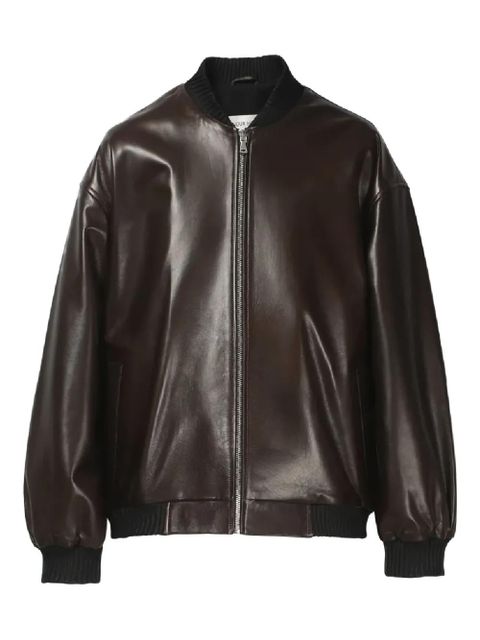 Nour Hammour Marly zipped bomber leather jacket - Brown - zdjęcie produktu nr 1