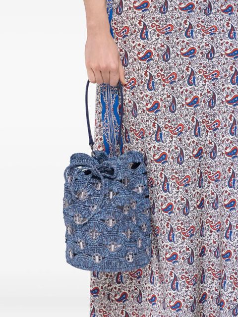 Rabanne crochet bucket bag - Blue