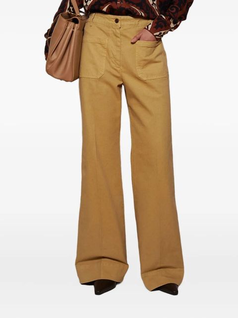 Victoria Beckham patch-pocket flared jeans - Yellow