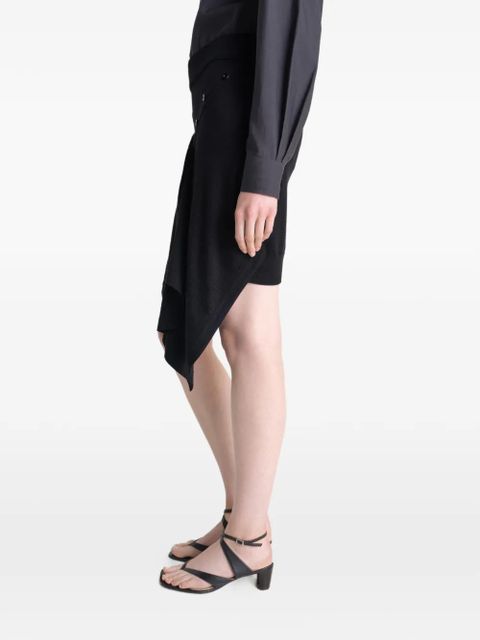 LEMAIRE buttoned draped asymmetric skirt - Black