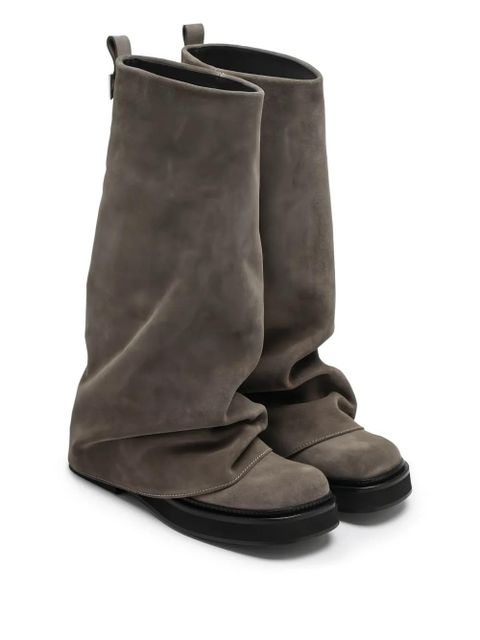 The Attico Robin suede combat boots - Grey - zdjęcie produktu nr 2