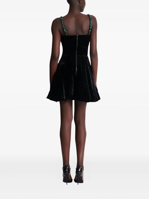 Balmain jewel-embellished velvet dress - Black