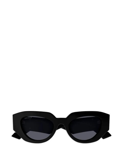 Gucci Eyewear Gene GG oval-frame sunglasses - Black - zdjęcie produktu nr 1