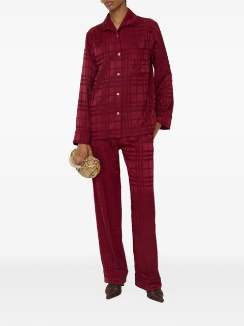 Burberry check silk pajama trousers - Red - zdjęcie produktu nr 2