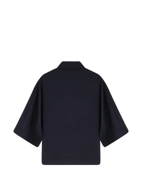 Alysi pointed-collar short-sleeves shirt - Black - zdjęcie produktu nr 2