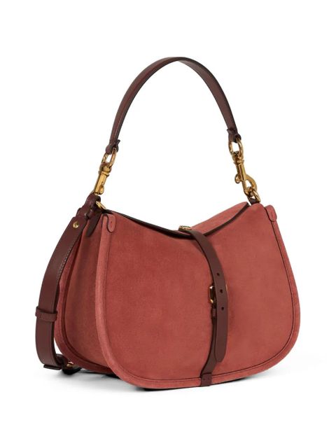 ETRO medium Pony suede buckle shoulder bag - Red