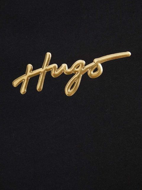 HUGO t-shirt bawełniany damski kolor czarny 50508289