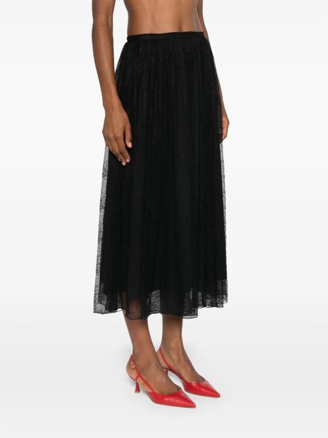 ROTATE BIRGER CHRISTENSEN floral-lace midi skirt - Black