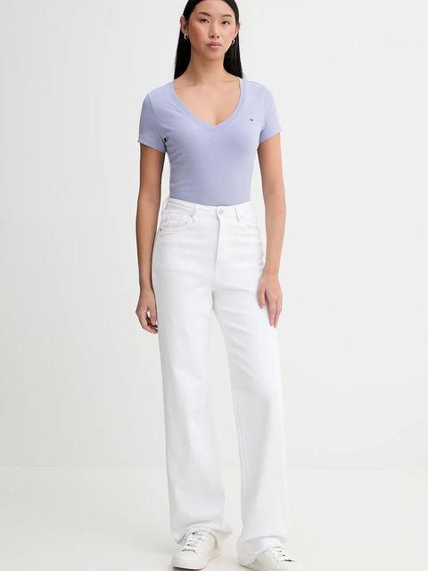 Tommy Jeans t-shirt bawełniany damski kolor granatowy DW0DW20458