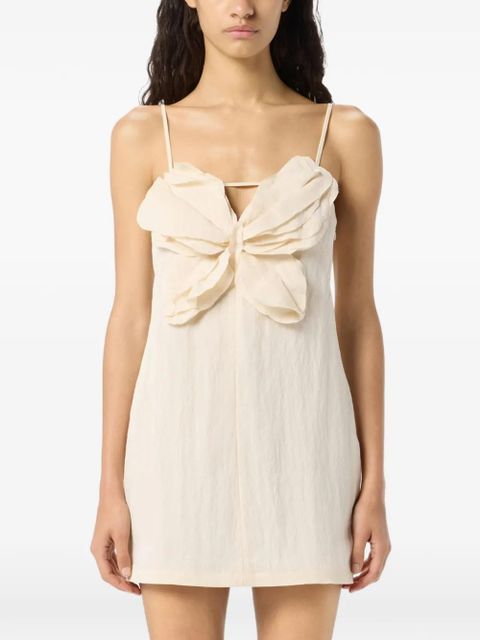 Blumarine butterfly-applioqué mini dress - Neutrals