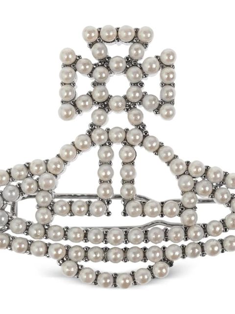 Vivienne Westwood Orb hair clip - White