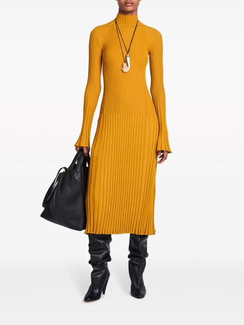 Proenza Schouler roll-neck ribbed midi dress - Orange