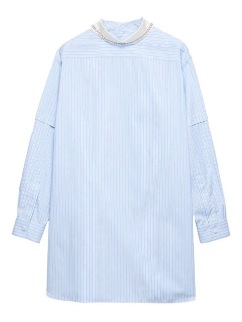 Prada striped embroidered-collar blouse - Blue - zdjęcie produktu nr 1