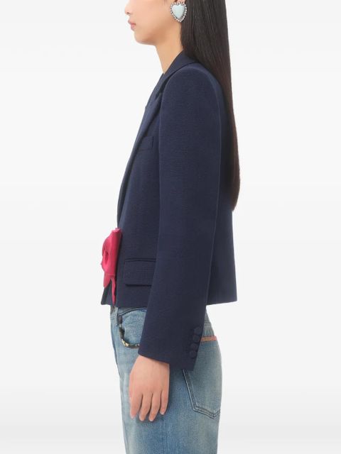 Valentino Garavani bow-detail single-breasted blazer - Blue