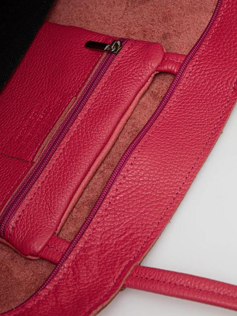 Answear.LAB torebka skórzana kolor różowy