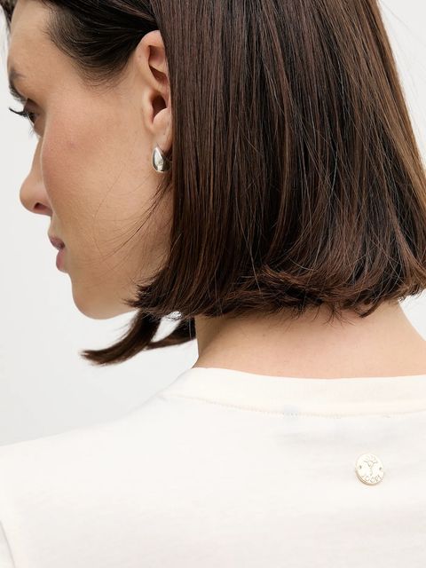 Joop! t-shirt bawełniany damski kolor beżowy 30100842