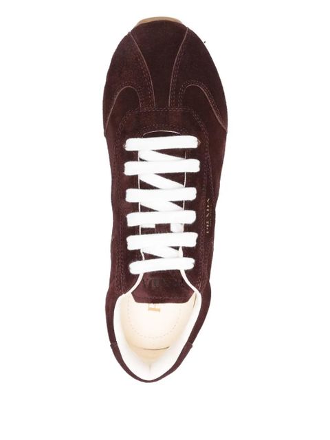 Prada suede lace-up sneakers - Red