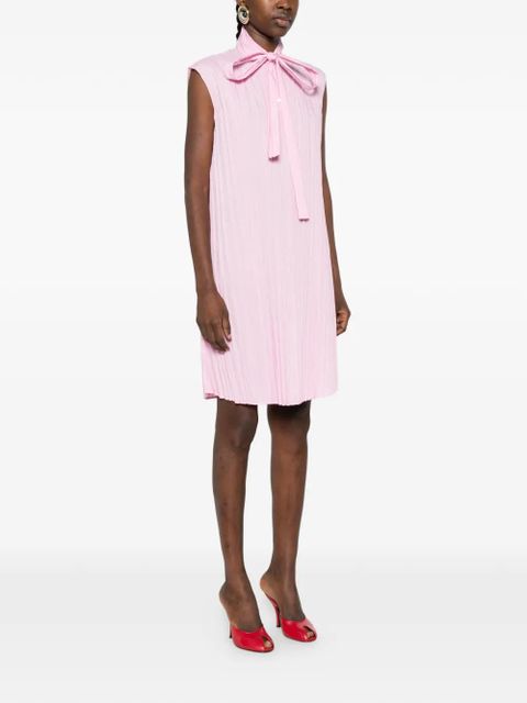 Moschino bow pleated mini dress - Pink