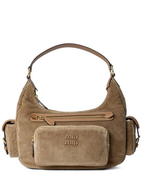 Miu Miu corduroy compartments shoulder bag - Neutrals - zdjęcie produktu nr 1