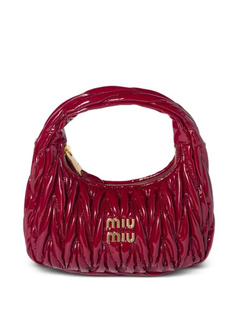 Miu Miu Wander matelassé patent leather bag - Red