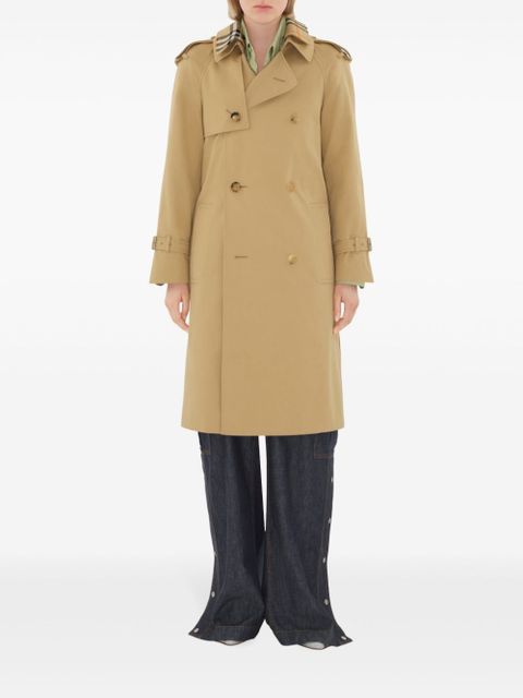 Burberry notched-lapel cotton trench coat - Neutrals